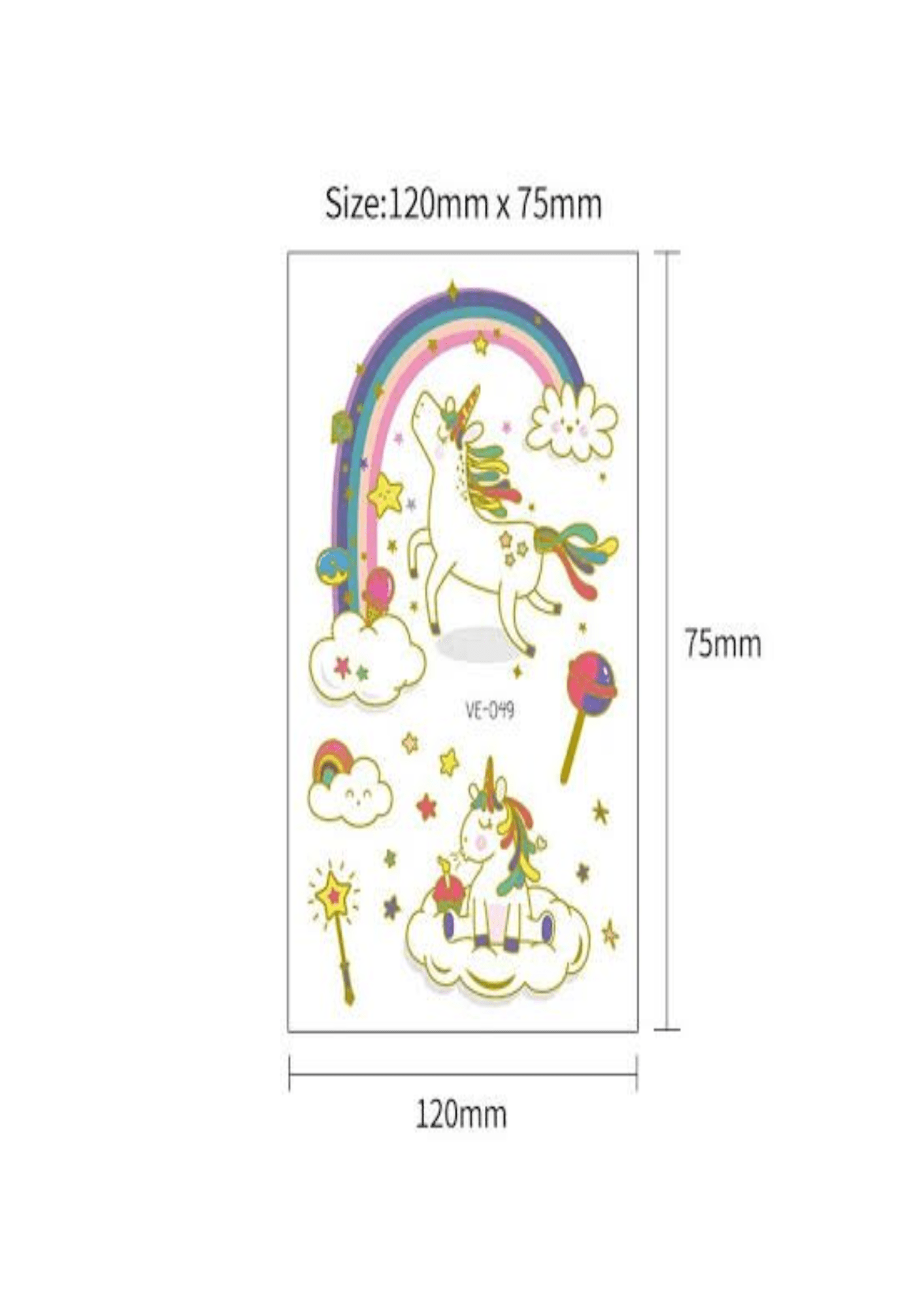 TeMaRo Custom Temporary Tattoos XQB 12cm X 7.5cm (Not an A4 size) Fake Tattoos for Sale Near Me Kids Pony