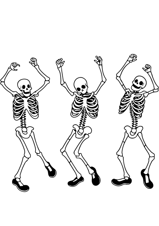 TeMaRo™ Dancing Skeleton Tattoo Sticker