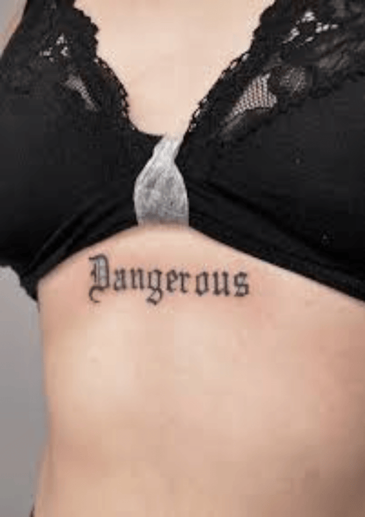 TeMaRo™ Dangerous Word Tattoo on Hand