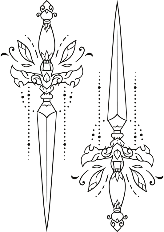 TeMaRo™ Decorative Dagga Knife Tattoo