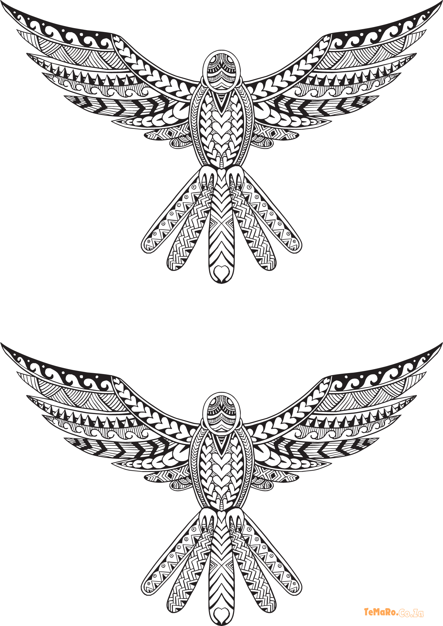 TeMaRo™ Dove Tribal Tattoo