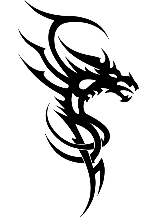 TeMaRo™ Dragon Tattoo Tribal Design for Girl