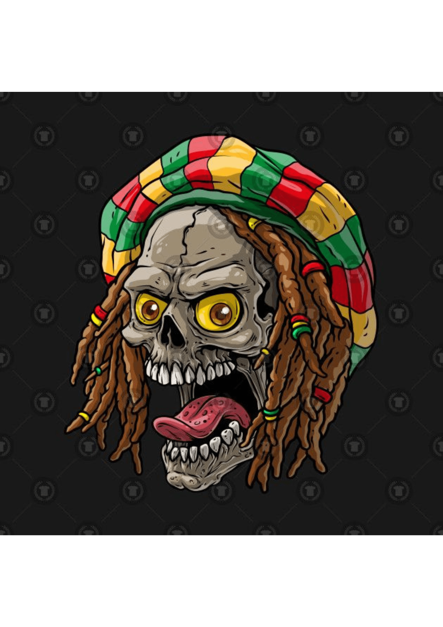 TeMaRo™ Ephemeral Rasta Skull Tattoo