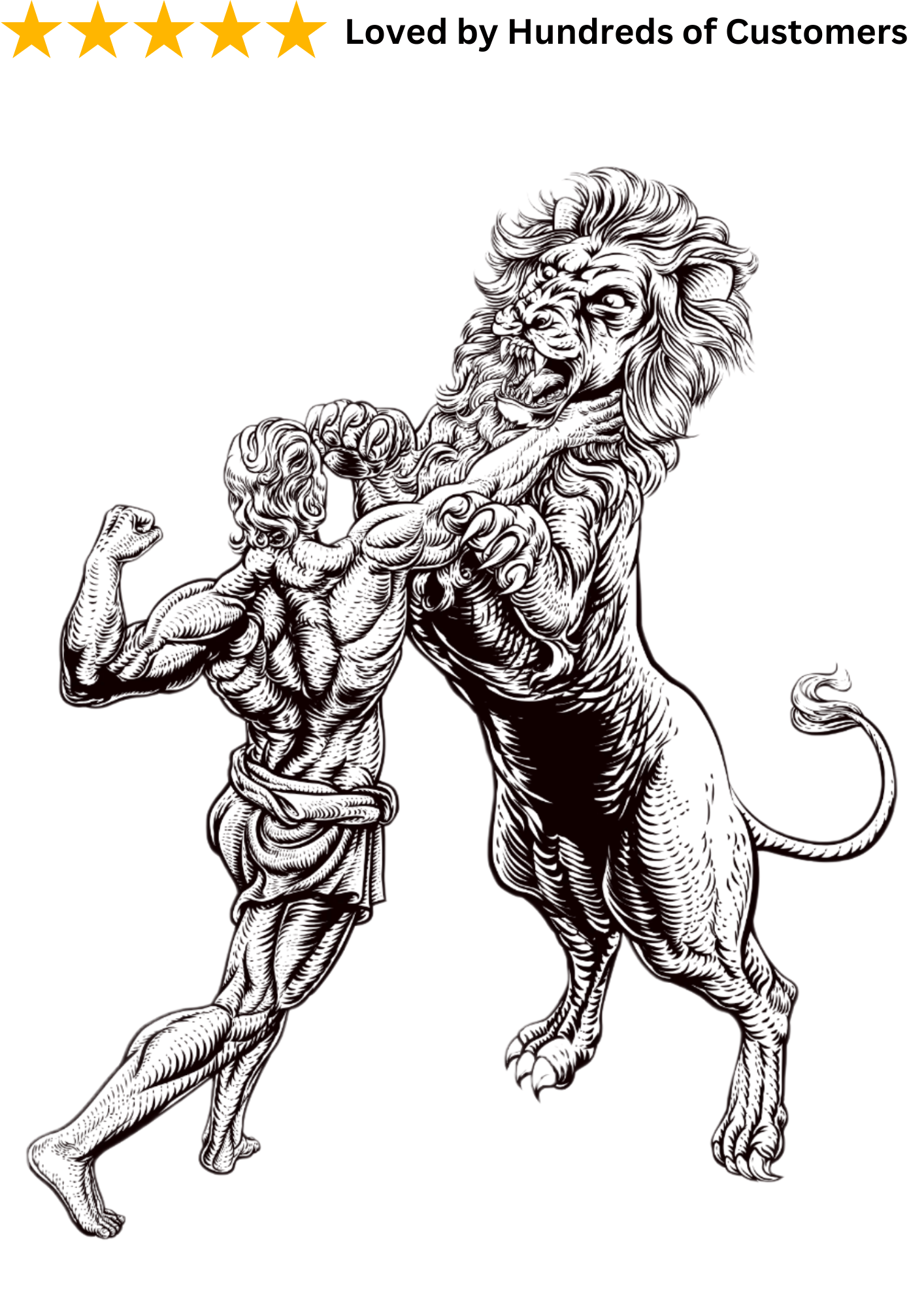 TeMaRo™ Fake Tattoo Chest - Samson and Lion