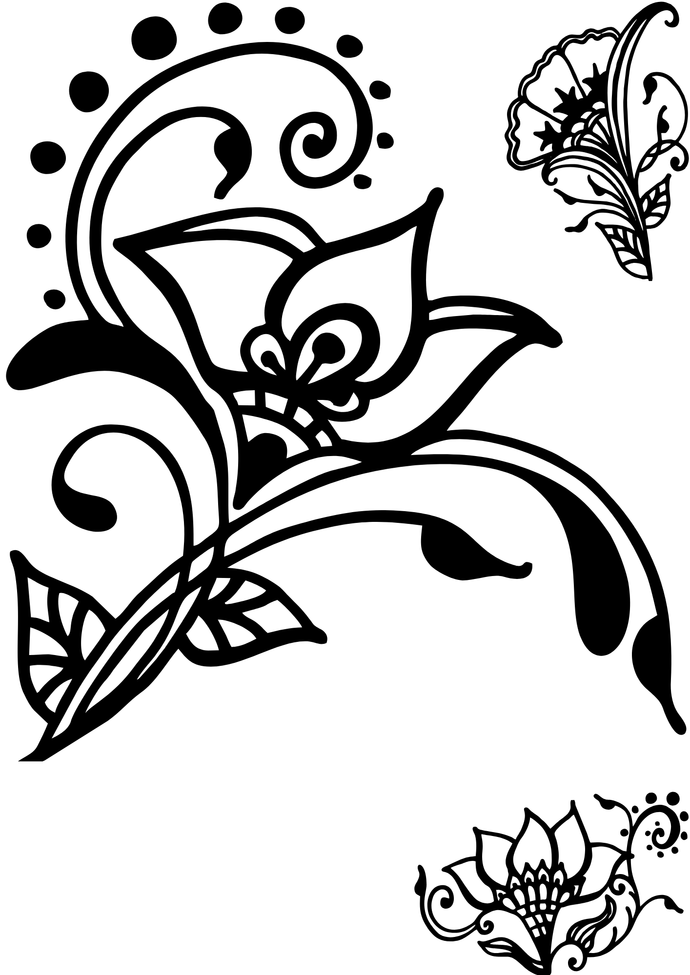 TeMaRo Fake Tattoo Leafy Henna Moon