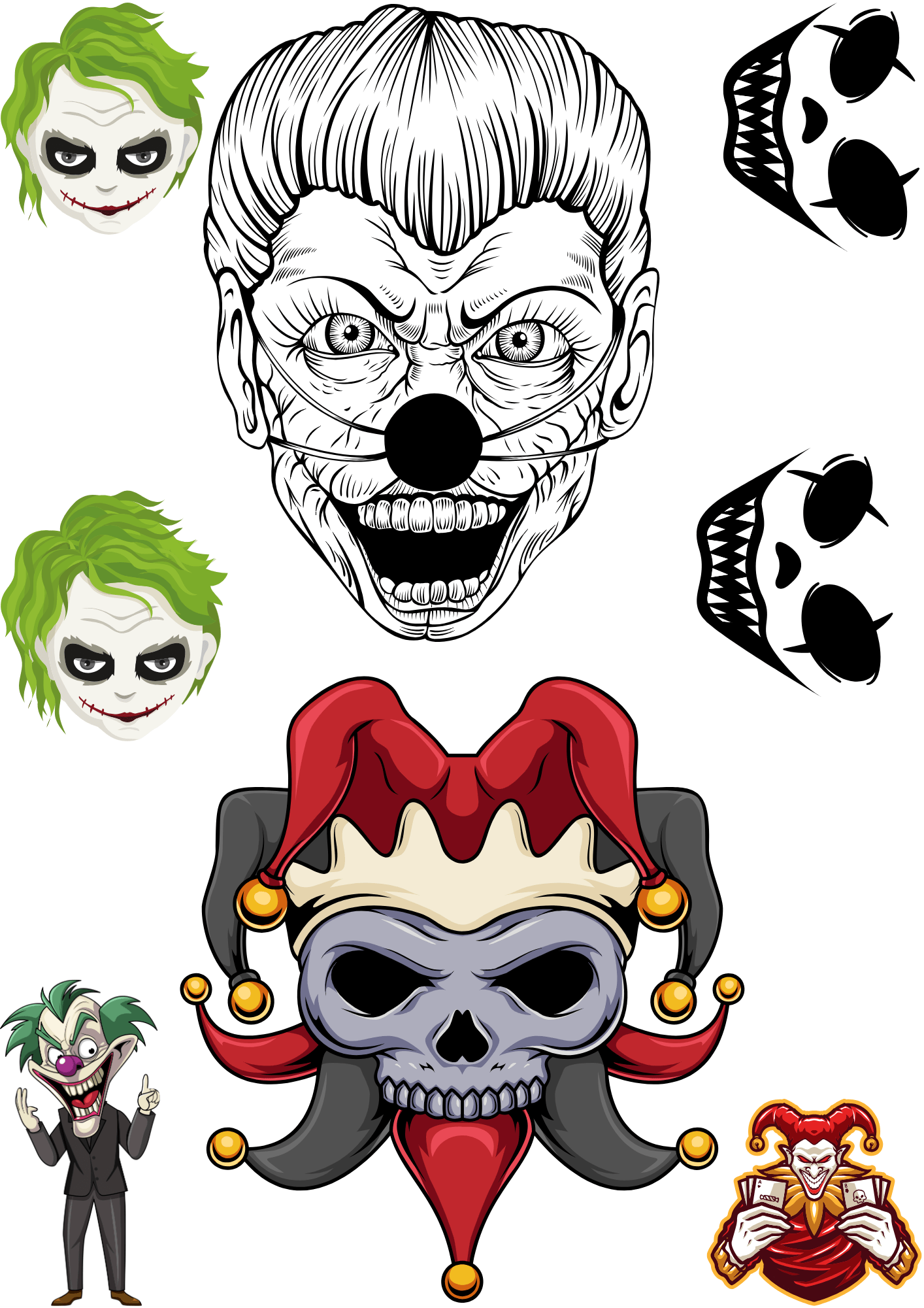 TeMaRo Fake Tattoos Joker Fun Stickers