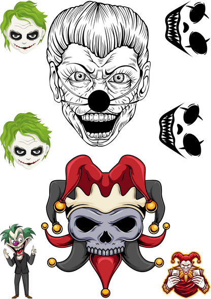 TeMaRo Fake Tattoos Joker Fun Stickers