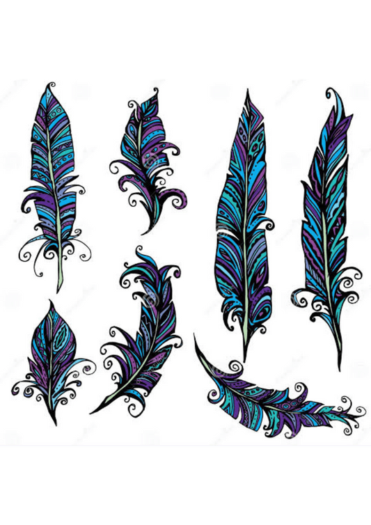 TeMaRo™ Feather Tattoo Designs for Female