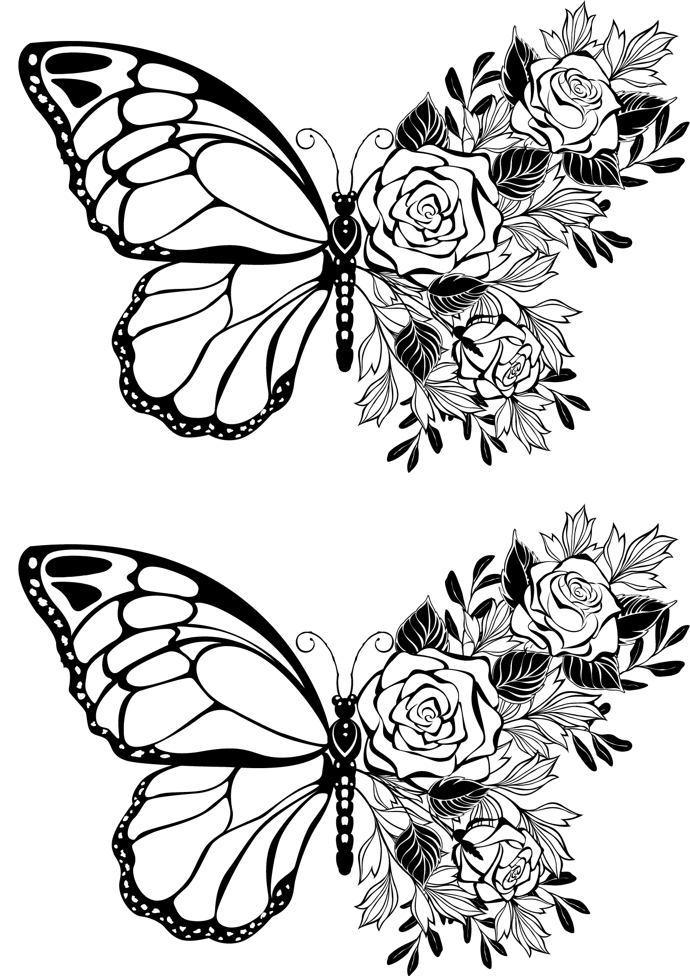 TeMaRo™ Floral Butterfly Tattoo