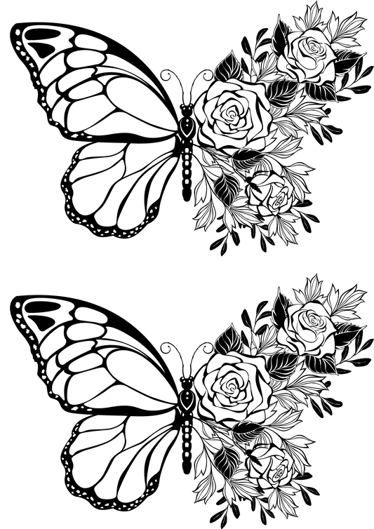 TeMaRo™ Floral Butterfly Tattoo