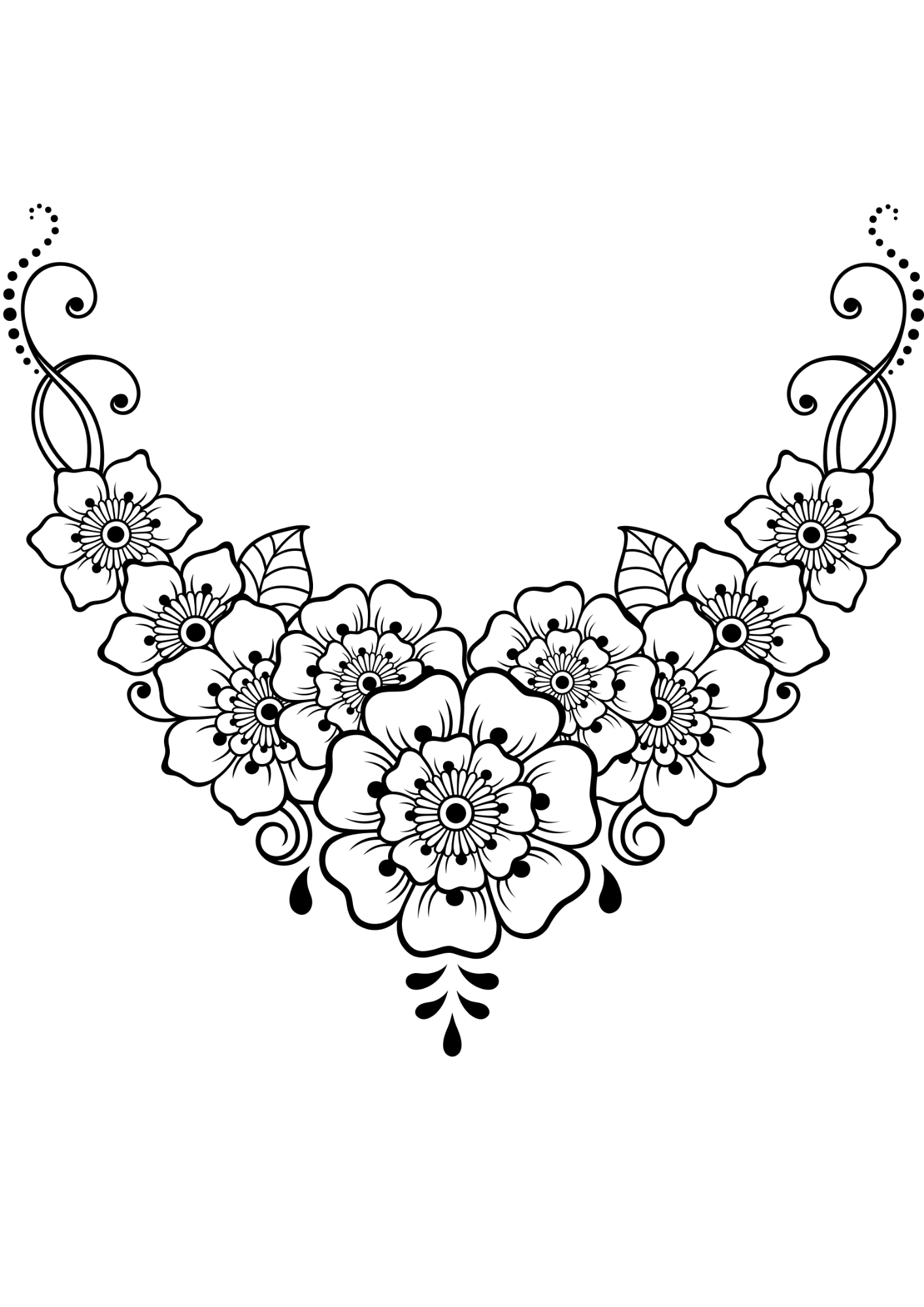 TeMaRo™ Floral Waistline Tattoo Sticker