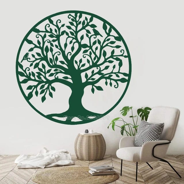 TeMaRo™ Green Vinyl Sticker Printing - Tree of Life Wall Decor (30cmX30cm)