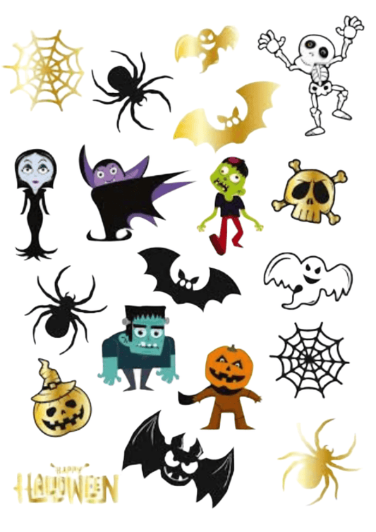 TeMaRo™ Halloween Sheet of Tattoos