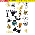 TeMaRo™ Halloween Sheet of Tattoos