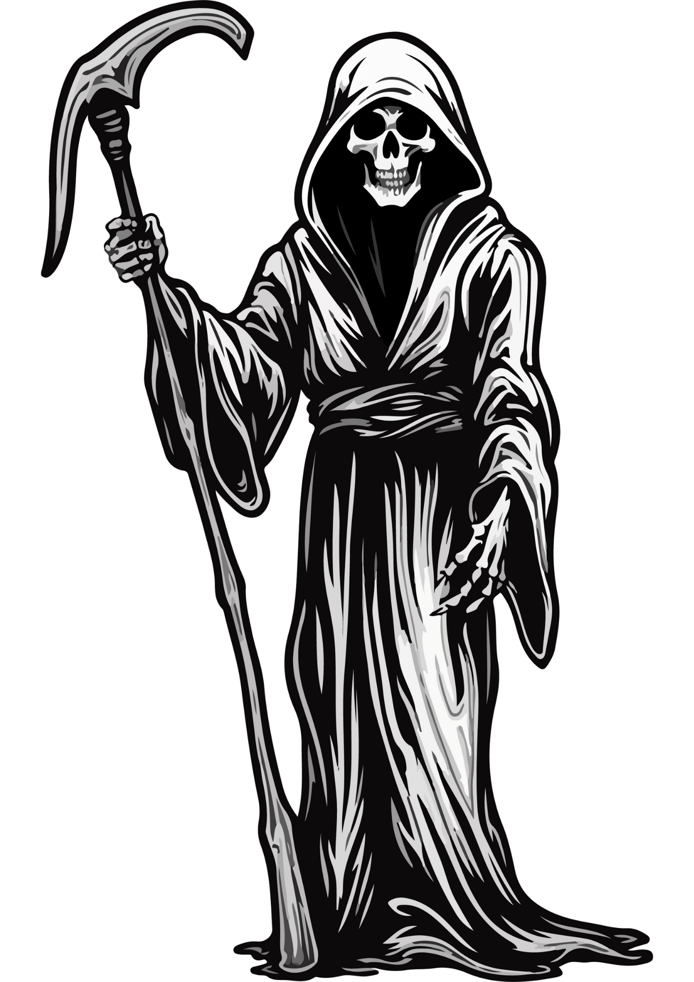 TeMaRo™ Horror Tattoos Simple - Grim Reaper