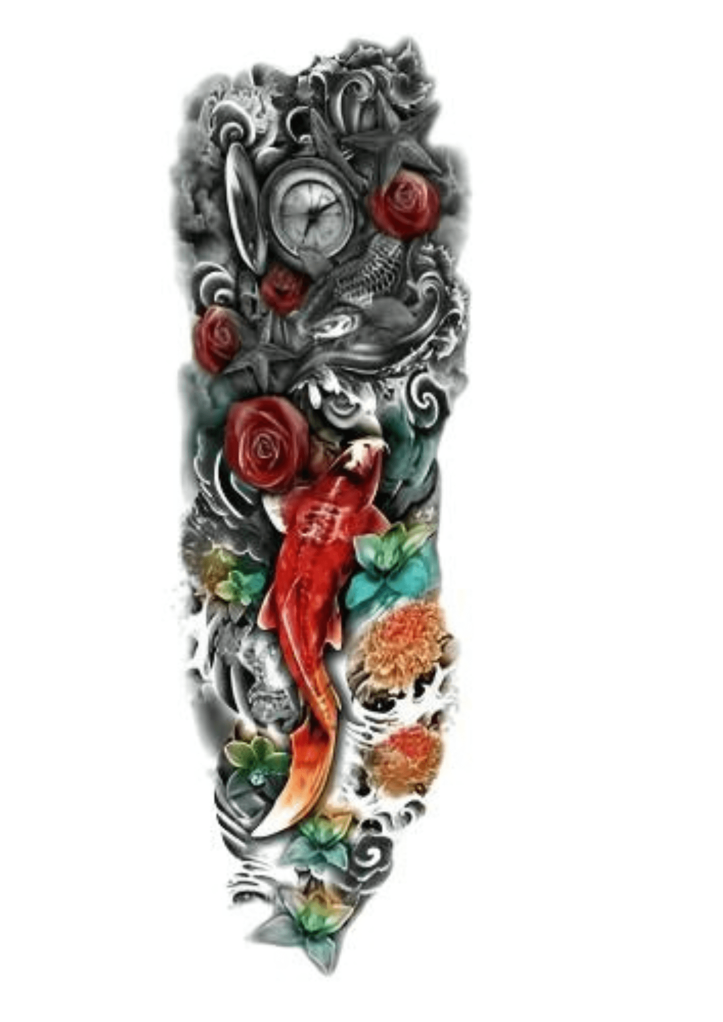 TeMaRo™ Leg Tattoos Idea - Koi Fish