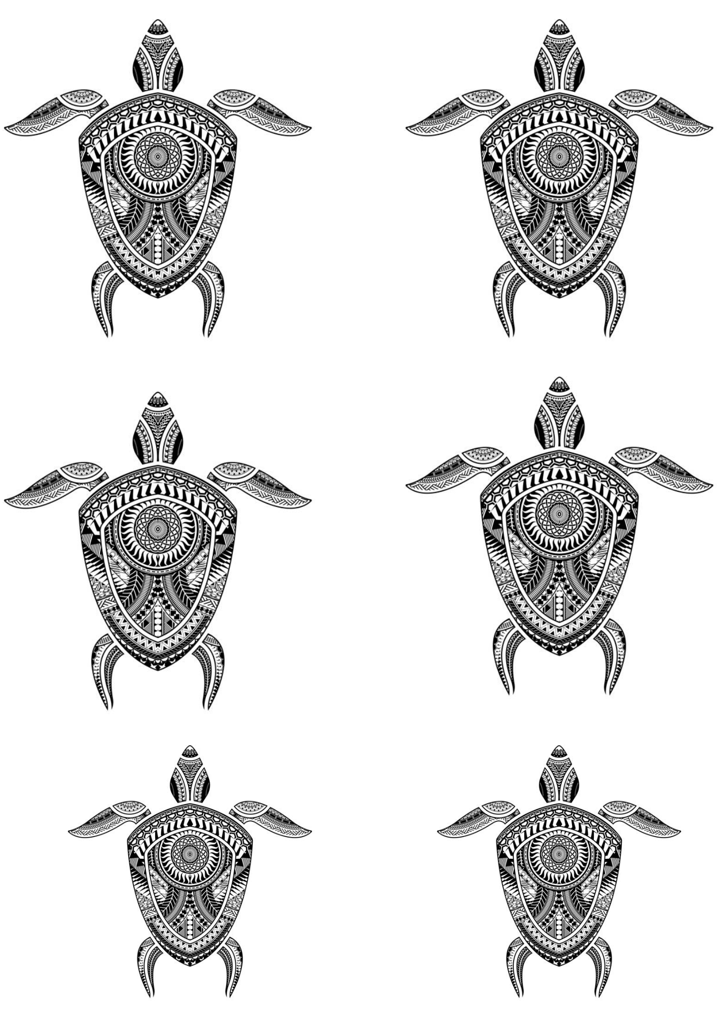 TeMaRo™ Leg Tattoos - Turtle Tribal