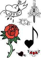 TeMaRo Love Half Sleeve Temporary Tattoos