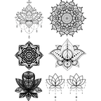 TeMaRo™ Mandala Tattoo Lotus Flower