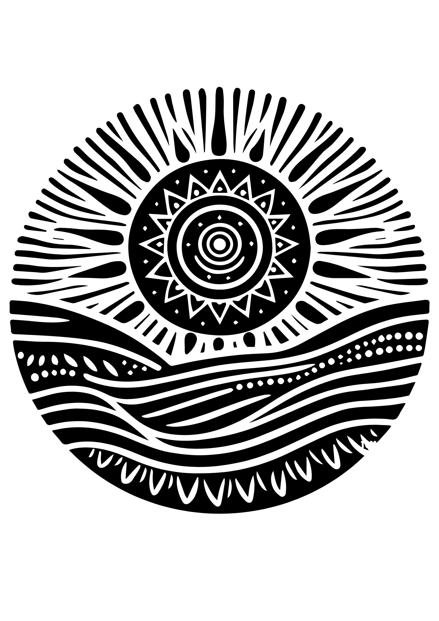 TeMaRo™ Mandala Tattoo Tribal Ankle Sun