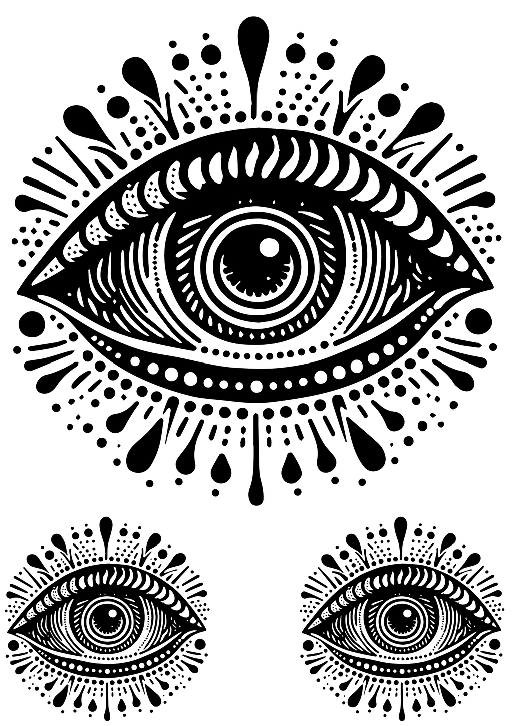 TeMaRo™ Mandala Tribal Eye - Tattoo Stickers