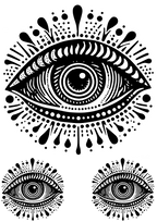 TeMaRo™ Mandala Tribal Eye - Tattoo Stickers