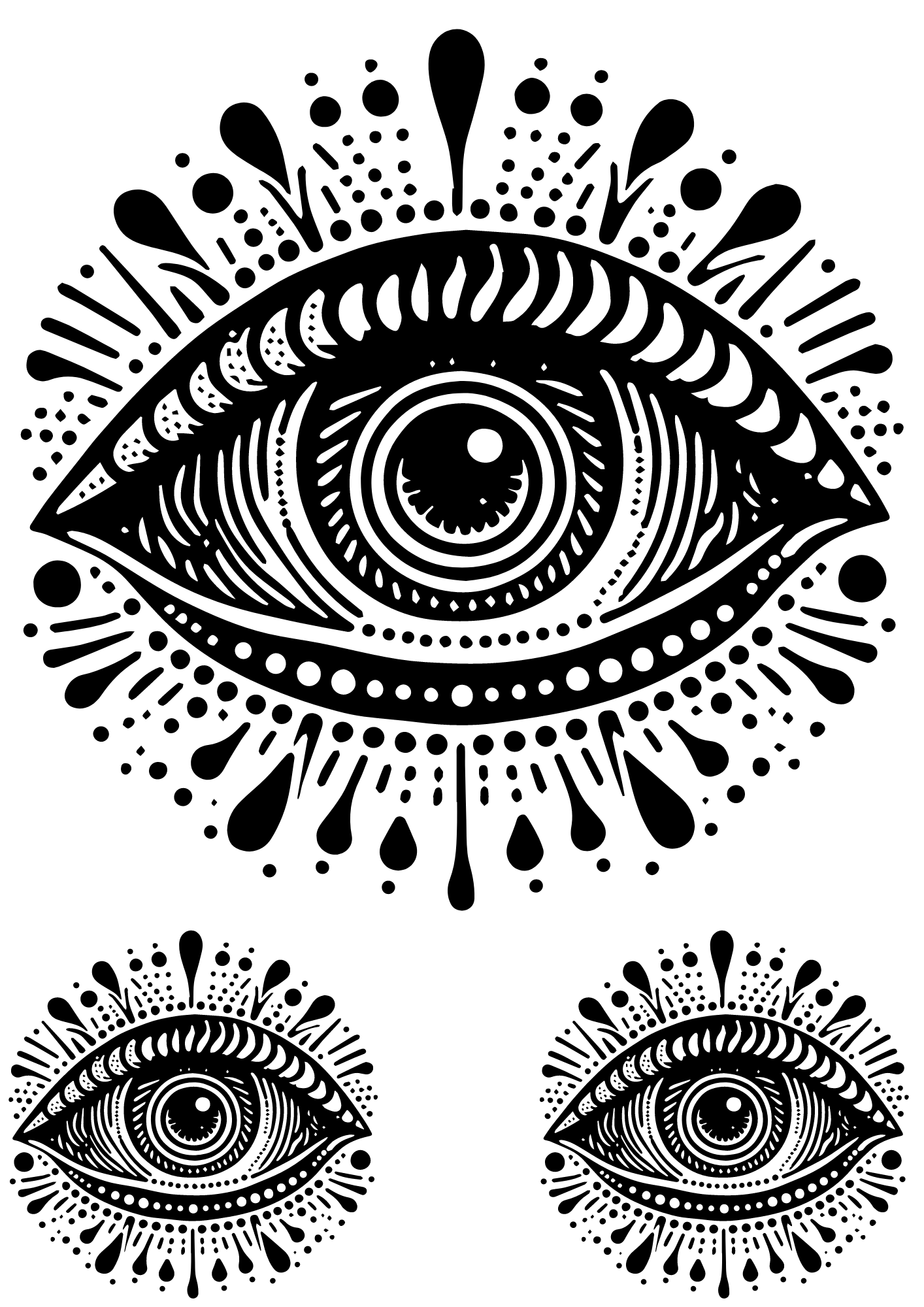 TeMaRo™ Mandala Tribal Eye - Tattoo Stickers