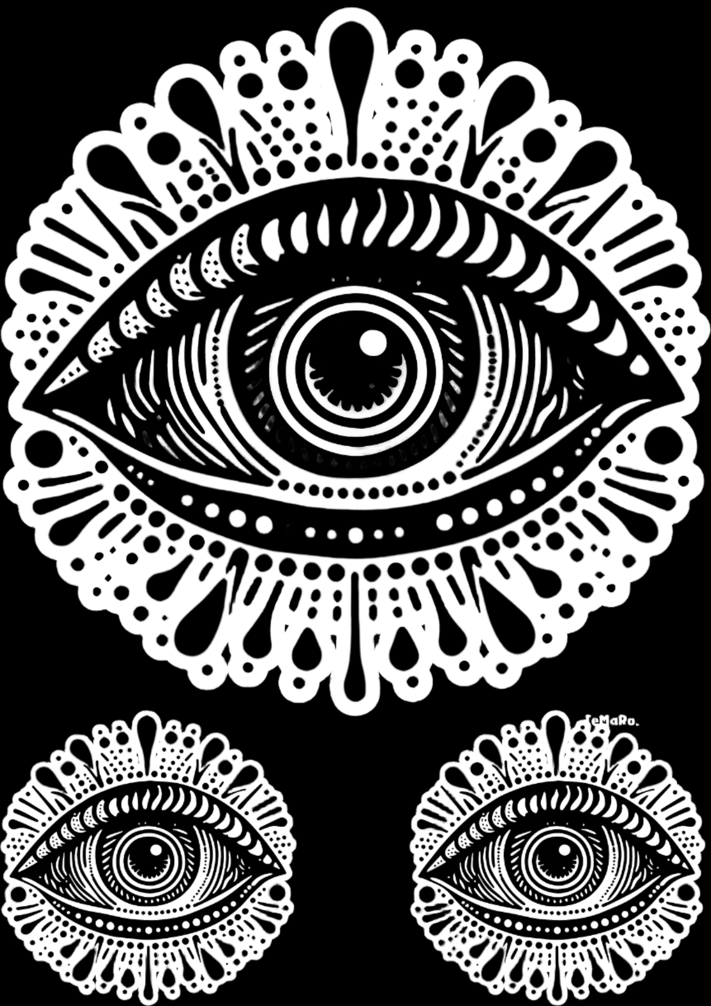 TeMaRo™ Mandala Tribal Eye - Tattoo Stickers