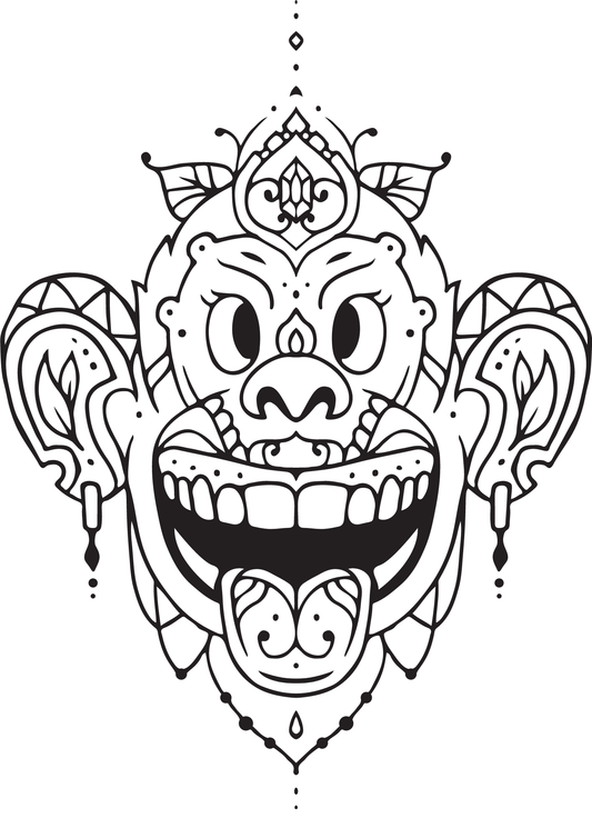 TeMaRo™ Monkey Tattoo Design Mandala