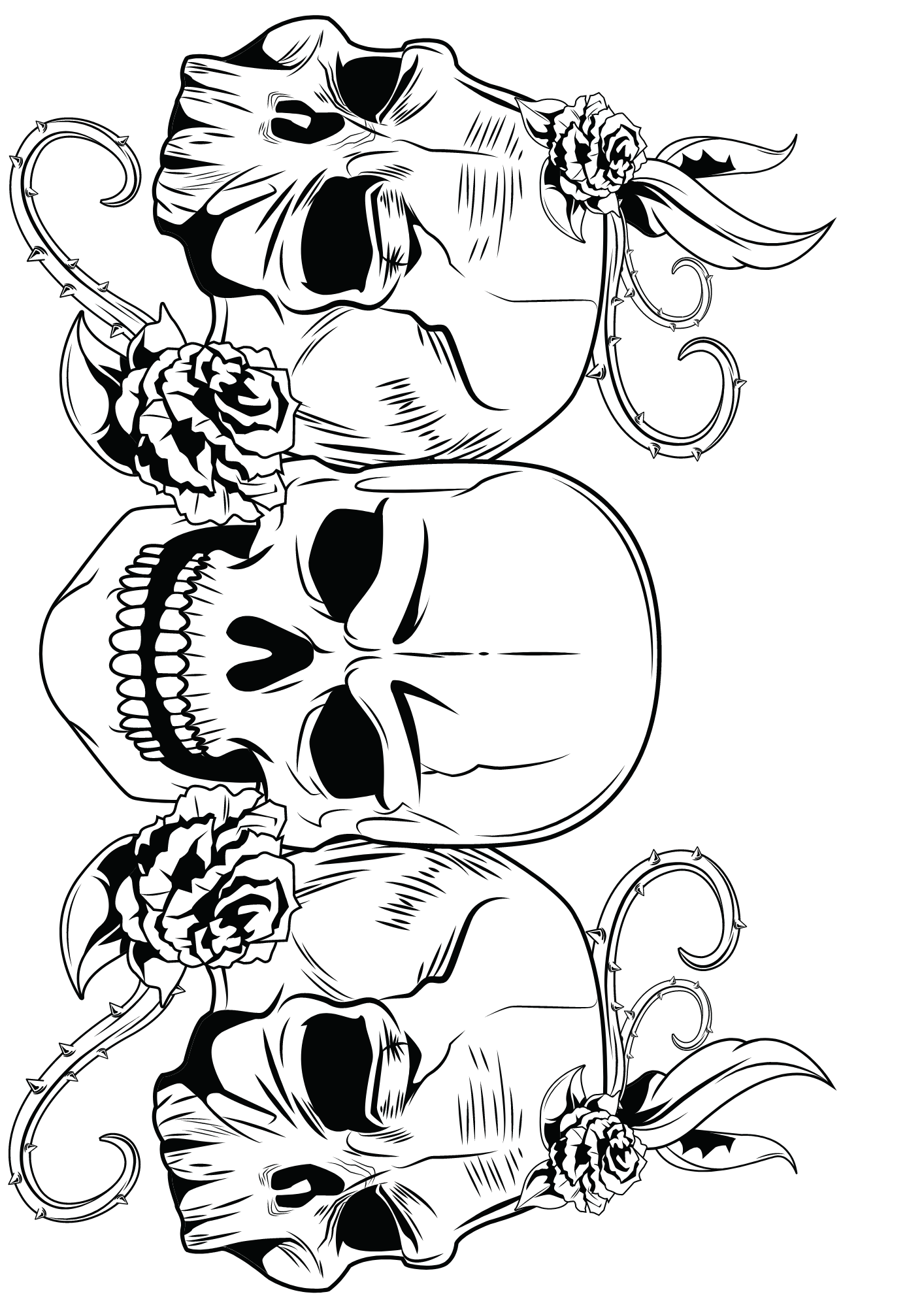 TeMaRo™ Old School Skull Tattoo Flash