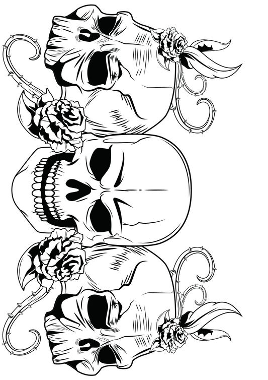 TeMaRo™ Old School Skull Tattoo Flash