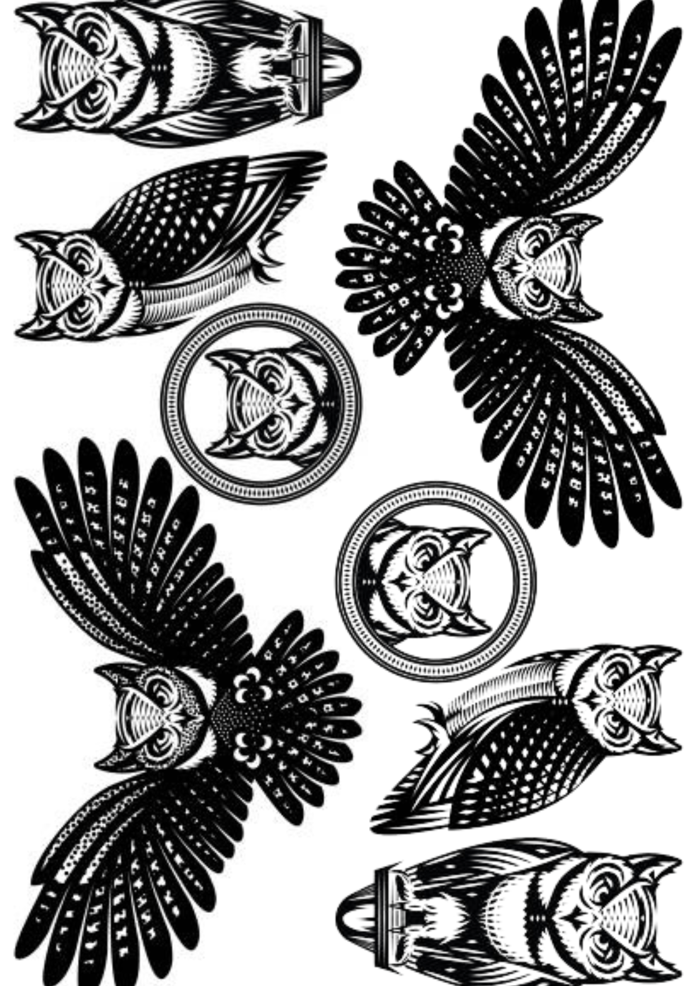 TeMaRo™ Owl Tattoo Pack