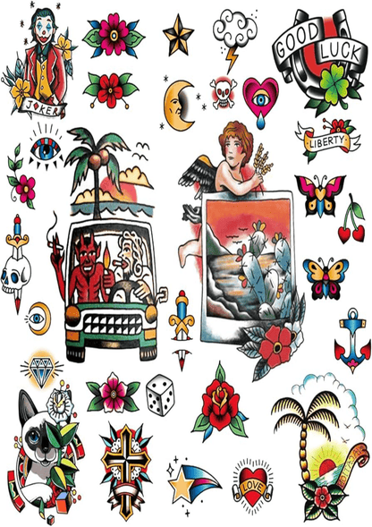 TeMaRo™ Party Temporary Tattoos Pack