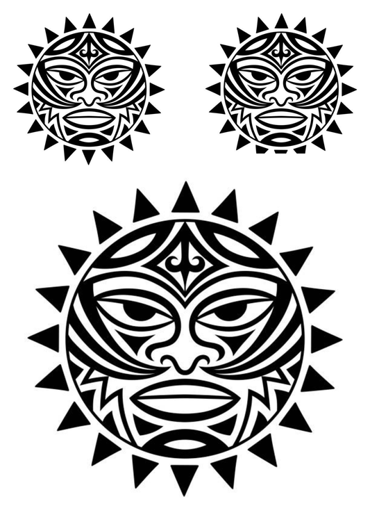 TeMaRo™ Polynesian Tribal Face Tattoos