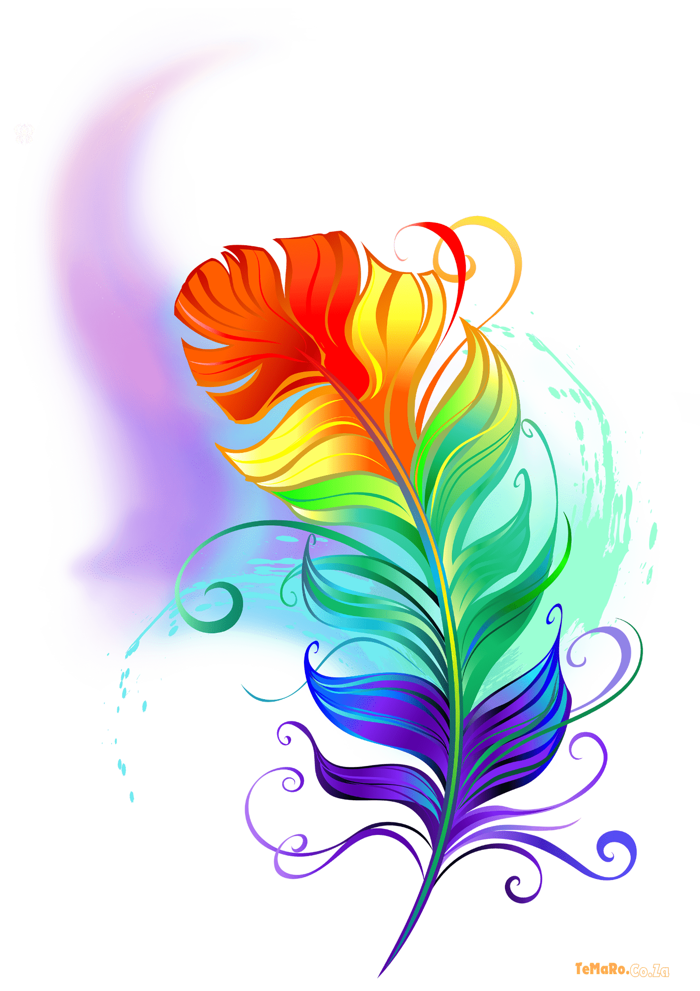 TeMaRo™ Rainbow Fluffy Feather Tattoo