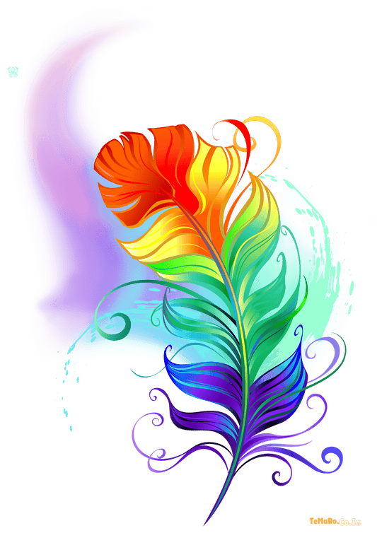 TeMaRo™ Rainbow Fluffy Feather Tattoo