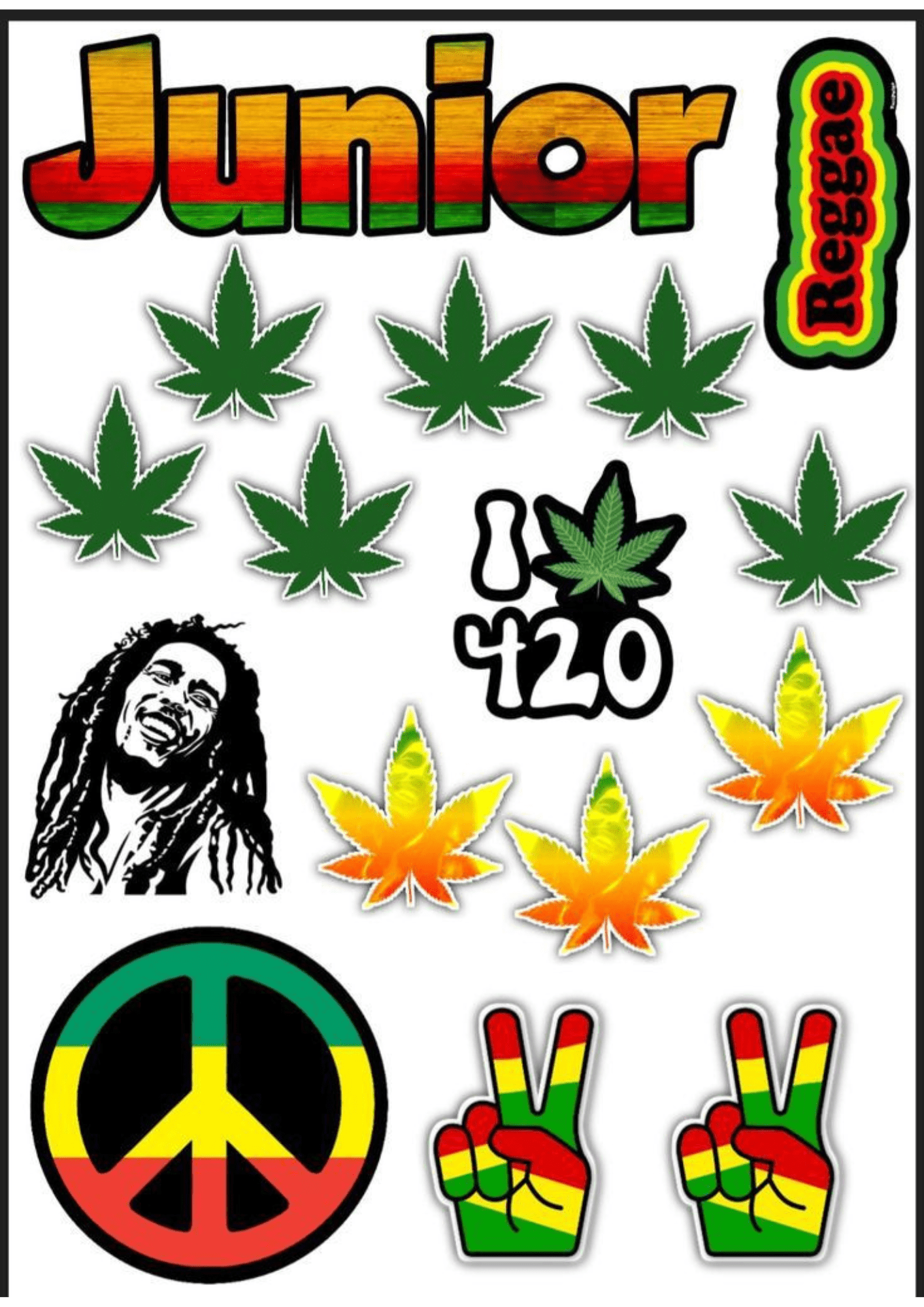 TeMaRo™ Rastafarian Temporary Tattoos Stickers