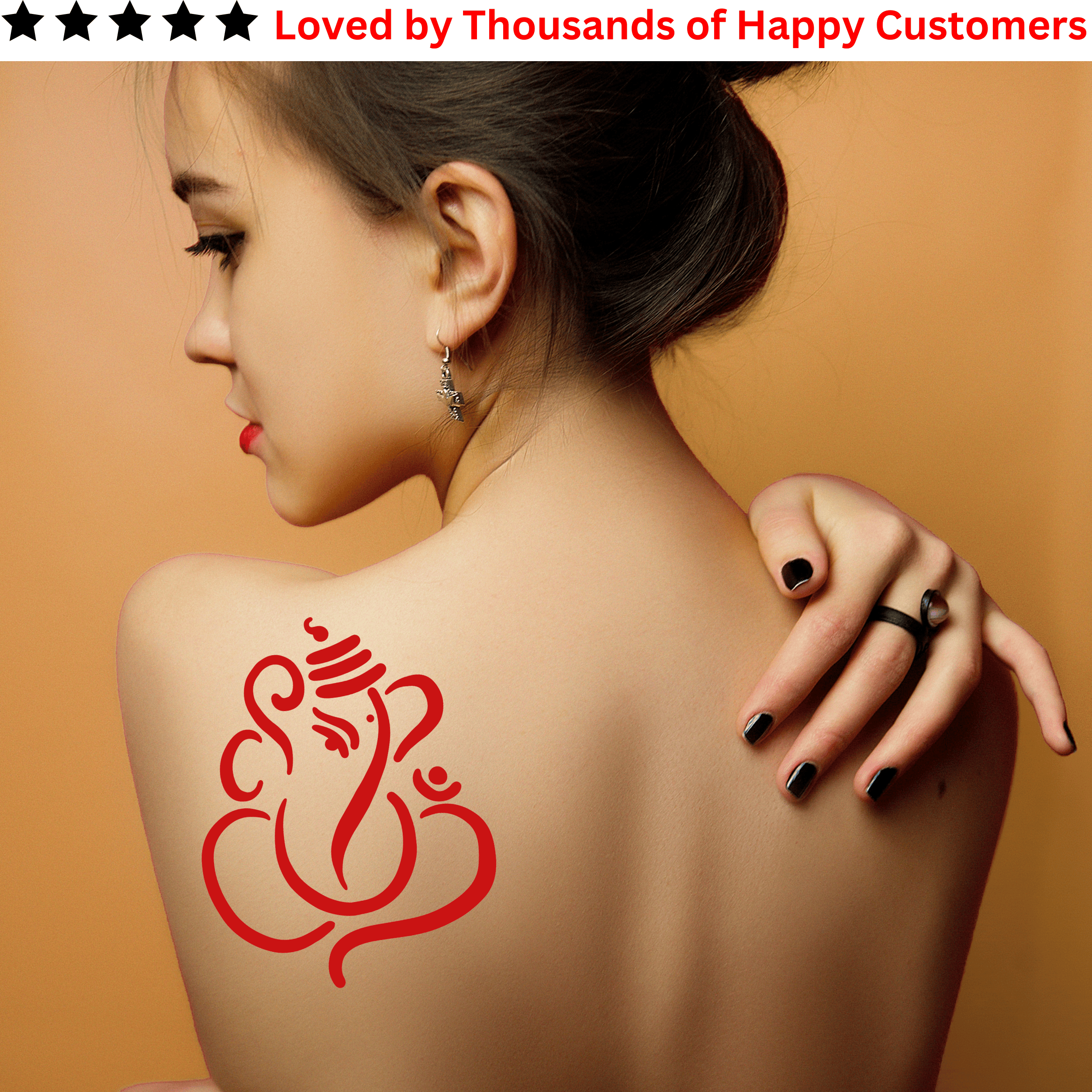 TeMaRo™ Red Ganesha Vinayagar Tattoo