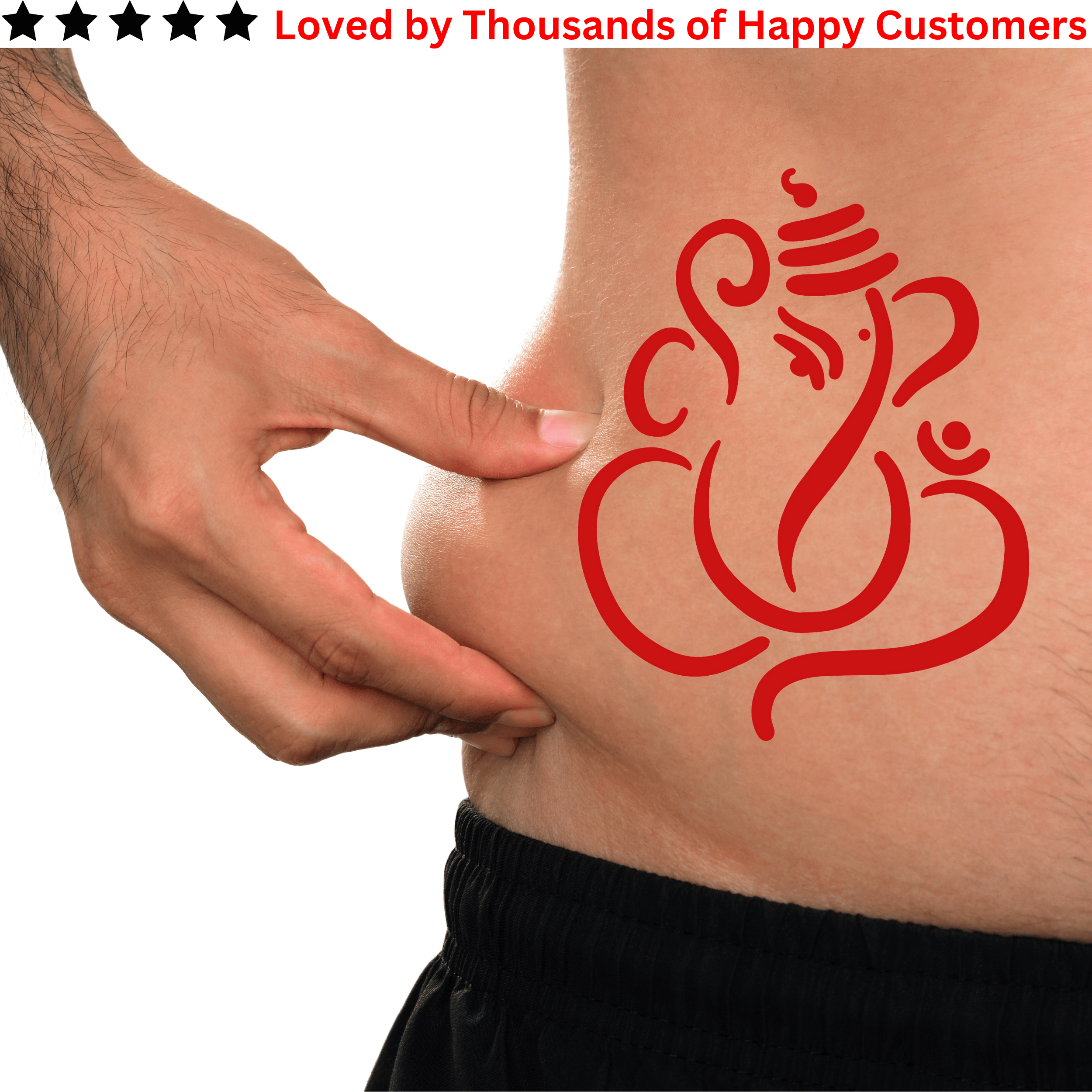 TeMaRo™ Red Ganesha Vinayagar Tattoo