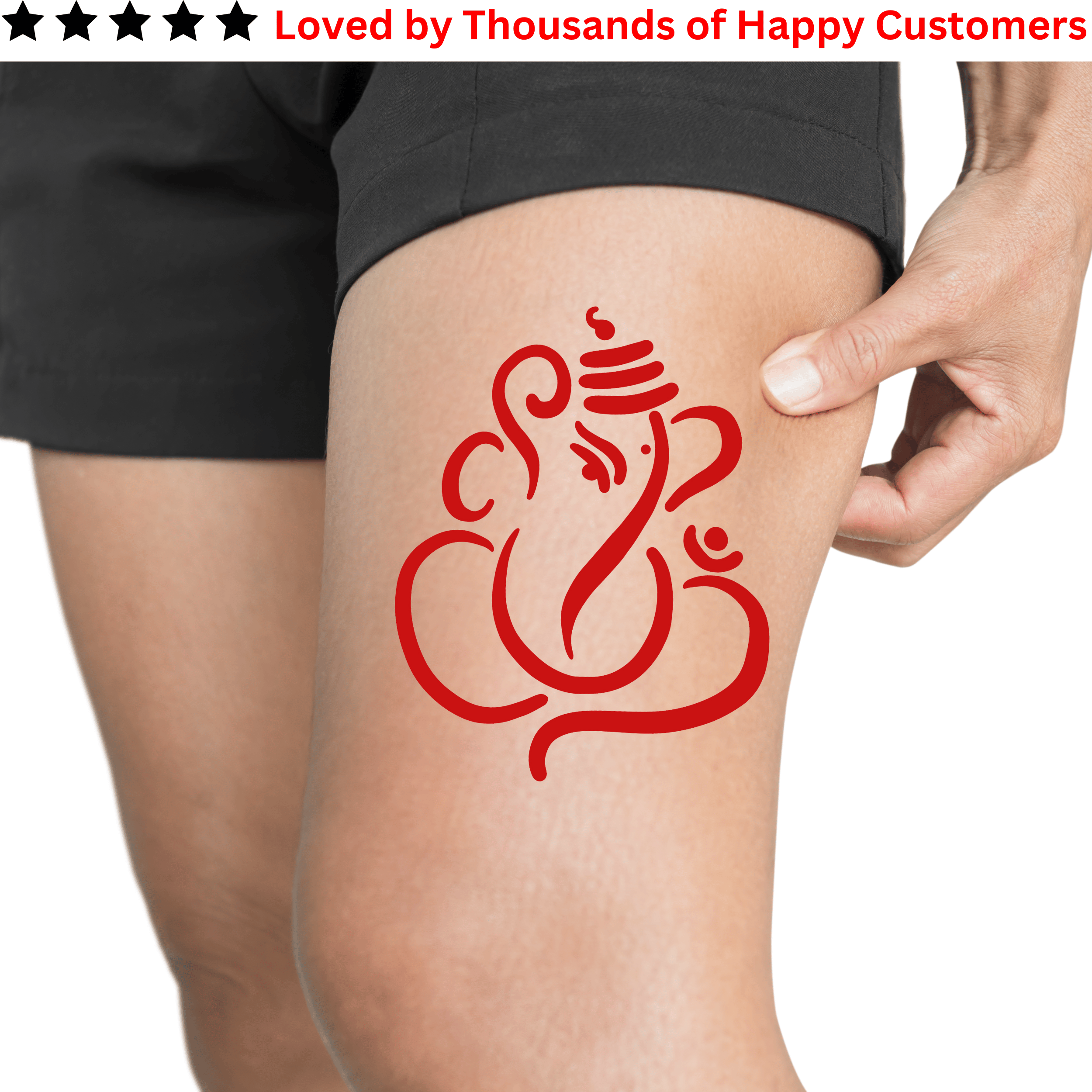 TeMaRo™ Red Ganesha Vinayagar Tattoo