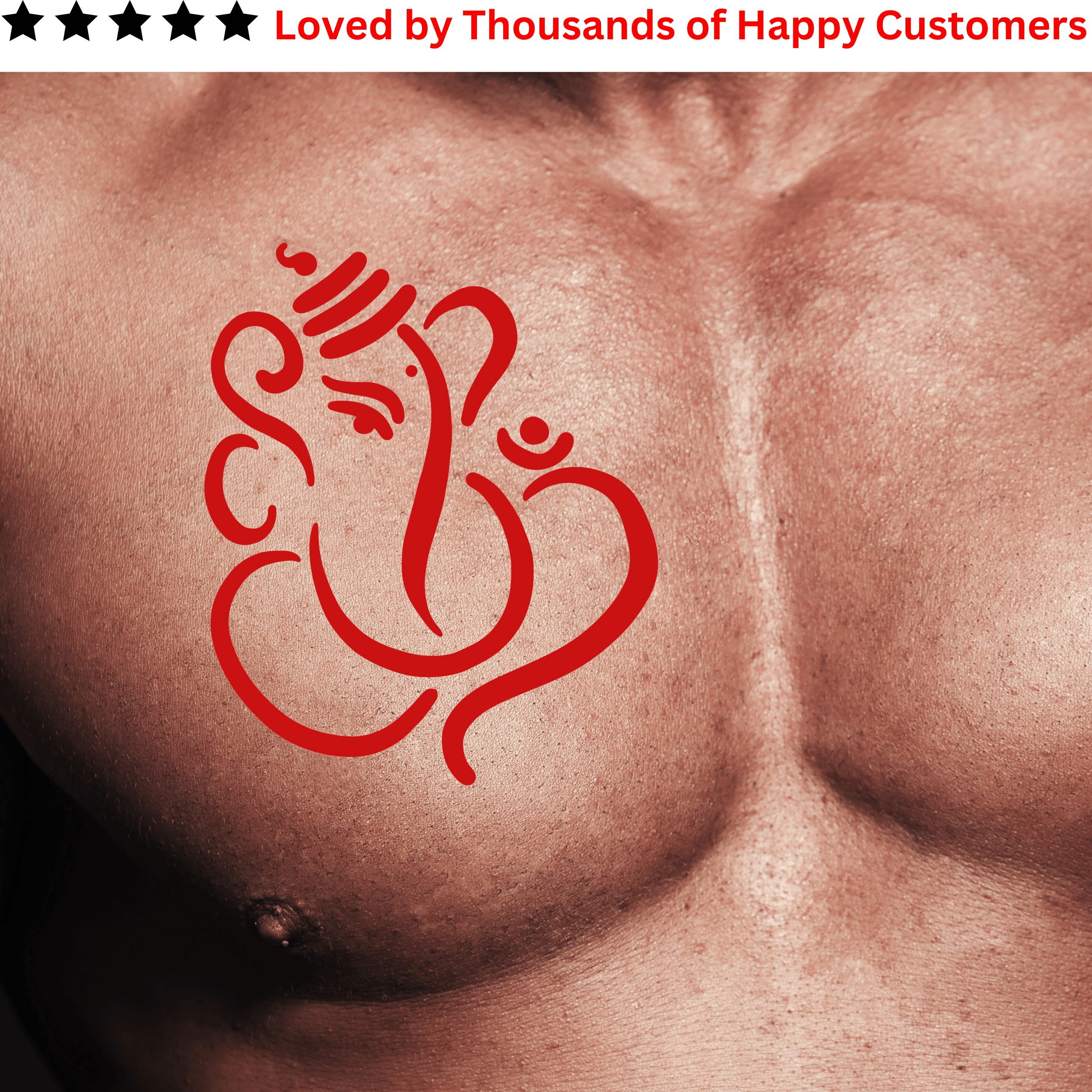TeMaRo™ Red Ganesha Vinayagar Tattoo