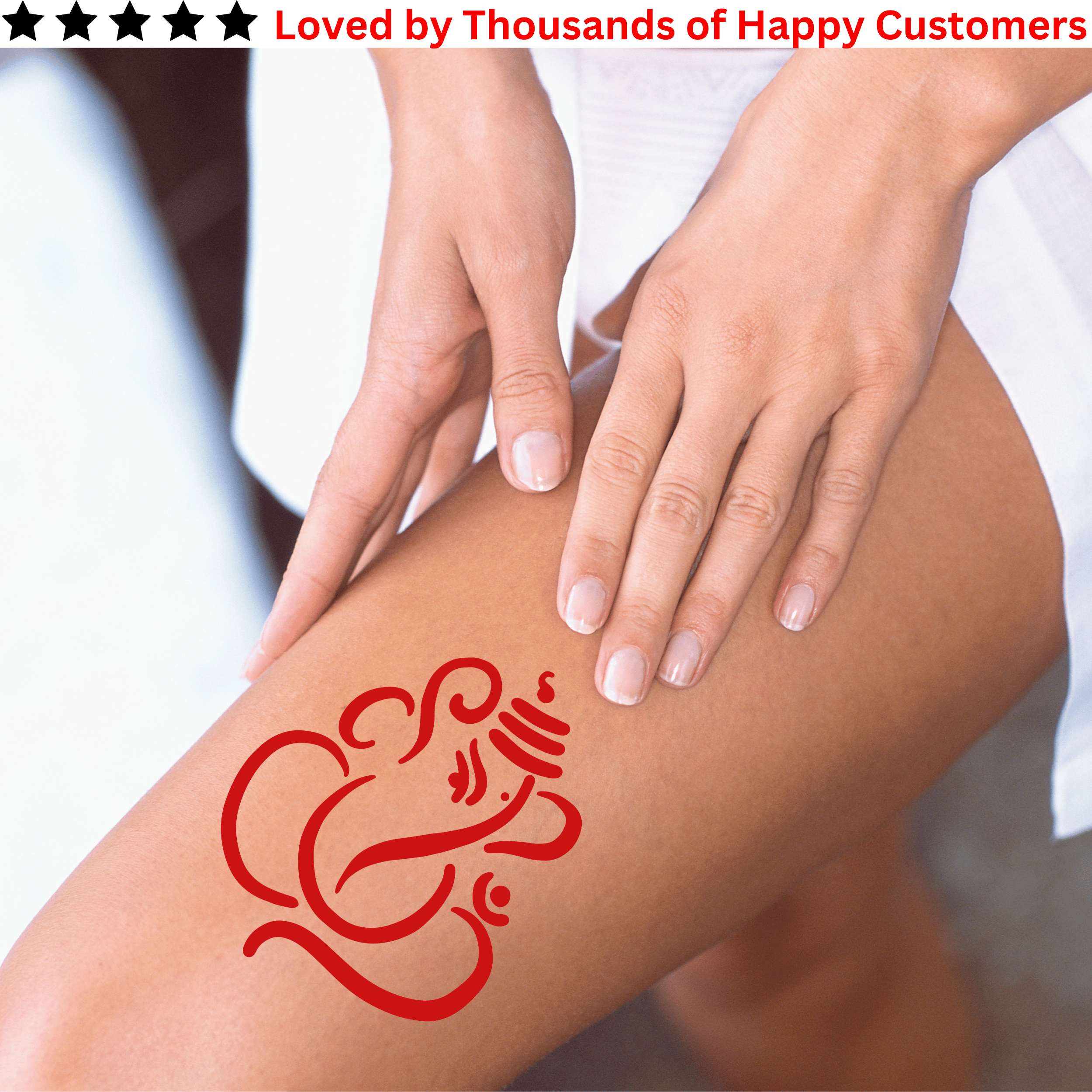 TeMaRo™ Red Ganesha Vinayagar Tattoo