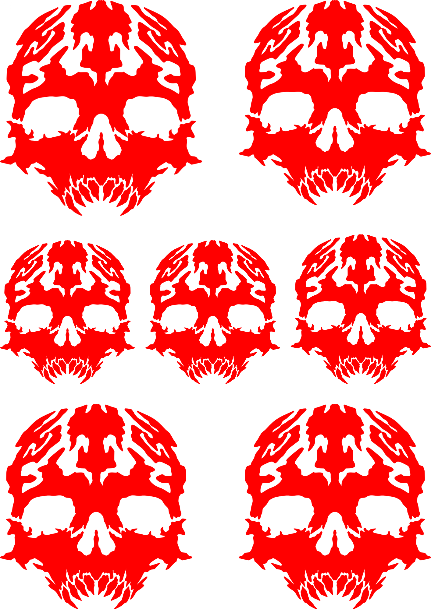 TeMaRo™ Red Skull Small Tattoo Female