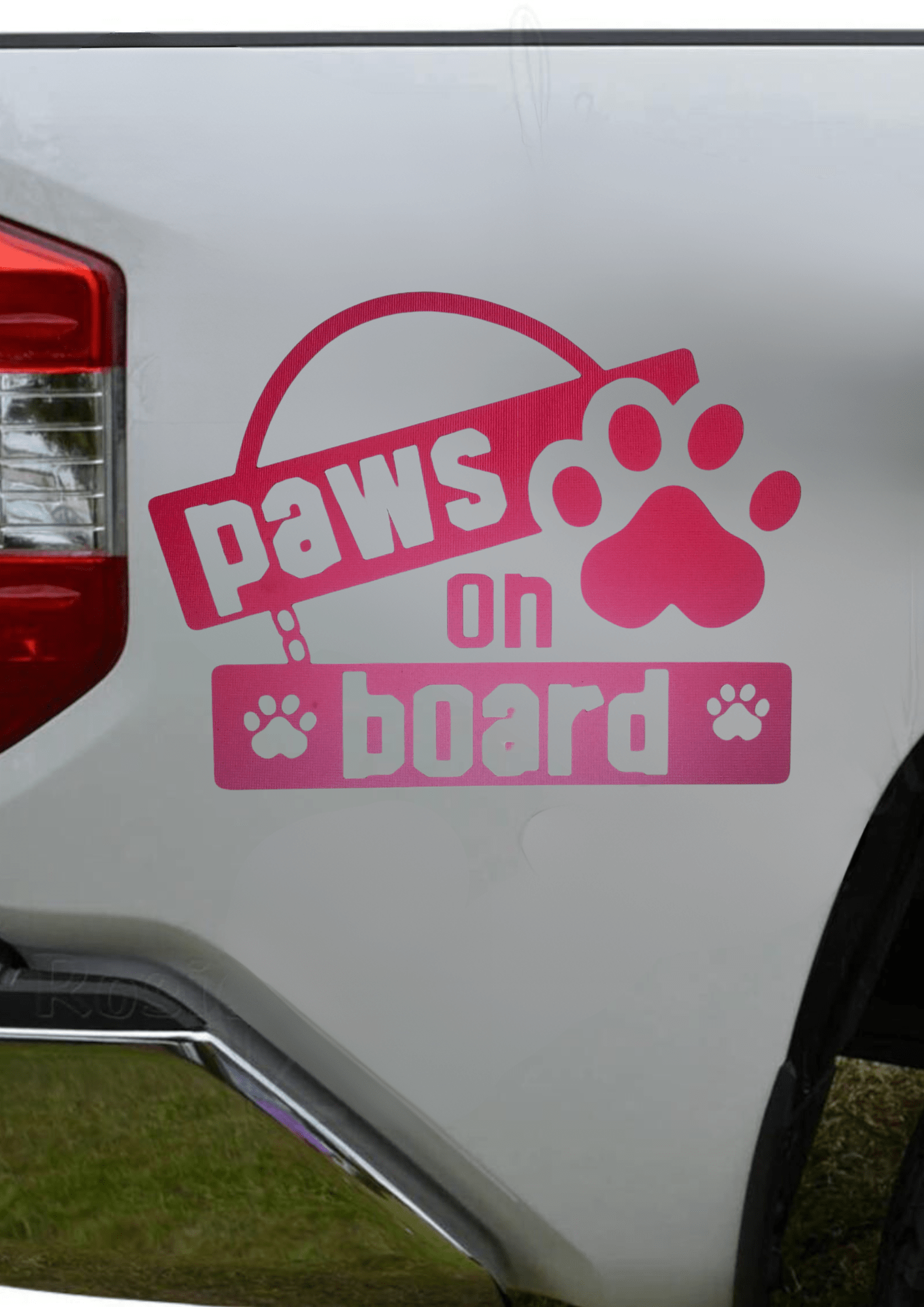 TeMaRo™ Red Vehicle Decals - Paws On Board (21X30cm)