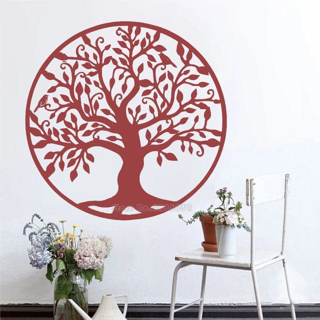 TeMaRo™ Red Vinyl Sticker Printing - Tree of Life Wall Decor (30cmX30cm)