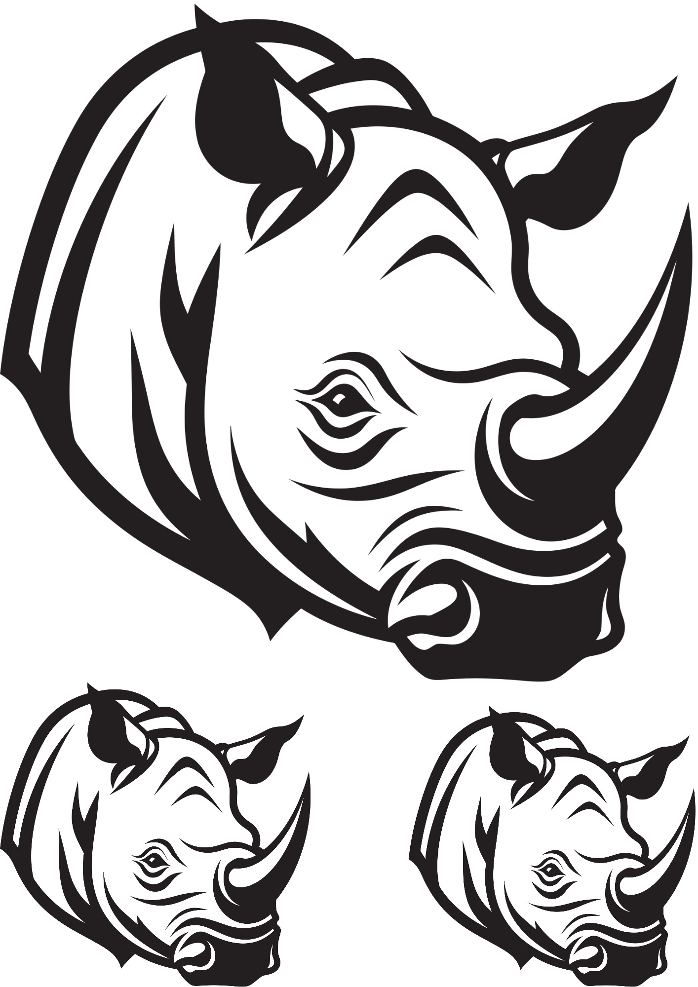 TeMaRo Rhino Tattoos Stickers Semi Permanent