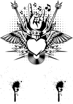 TeMaRo™ Rock and Roll Heart Tattoo