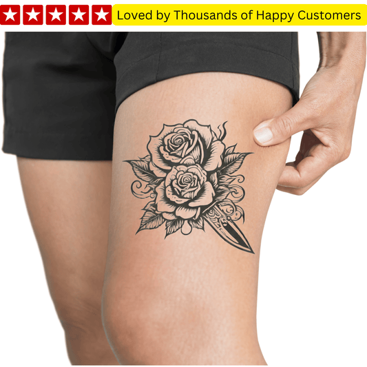 TeMaRo™ Rose on Hand Tattoos Men