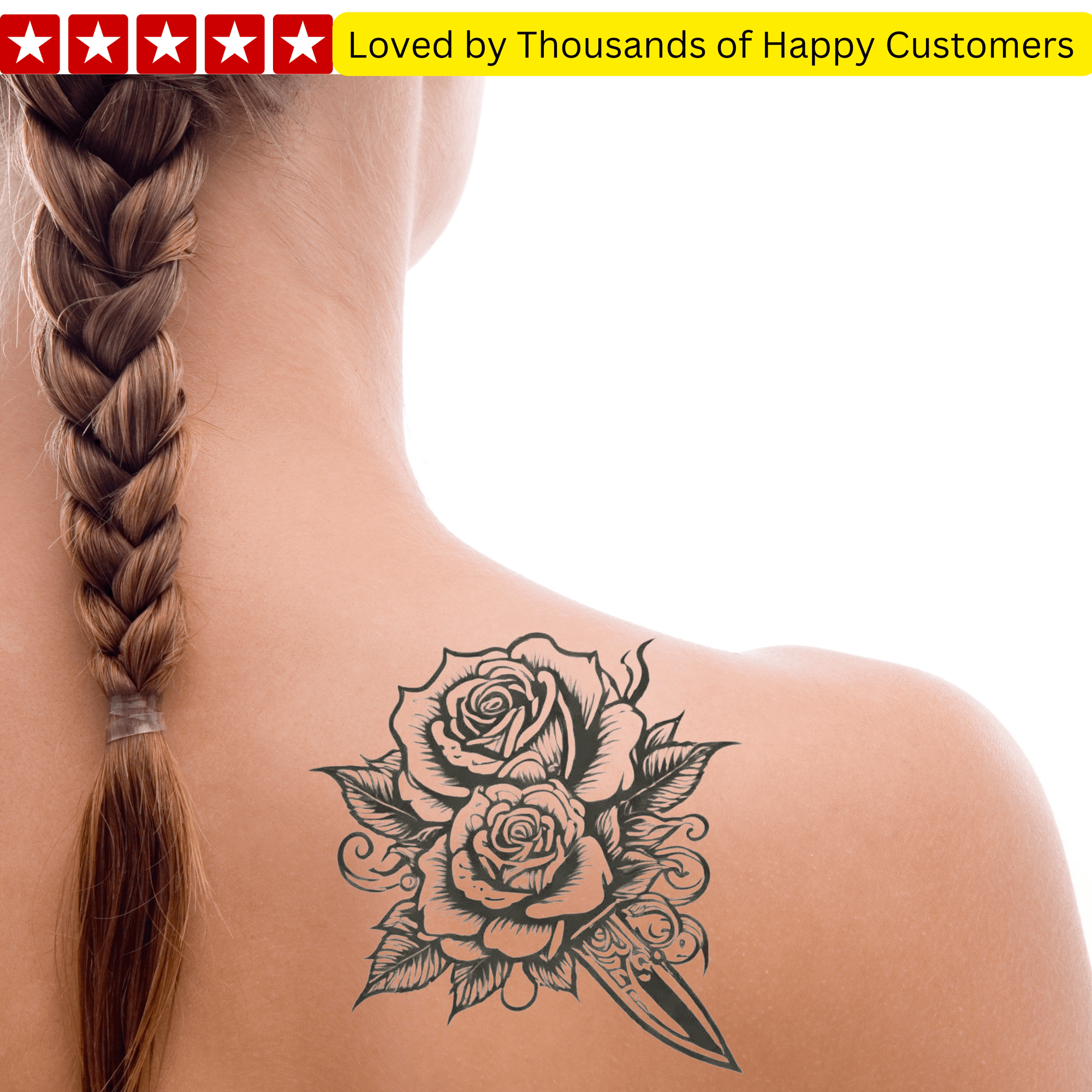 TeMaRo™ Rose on Hand Tattoos Men