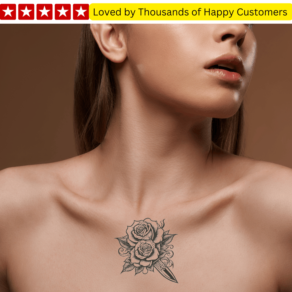 TeMaRo™ Rose on Hand Tattoos Men